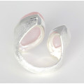 Rosenquarz Edelstein-Ring in 925er Silber Ringgröße 56-Silberringe