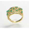 Edelsteinring Smaragd in vergoldetem Silber Ring-Größe 55-Silberringe