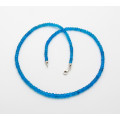 Aptit-Edelstein-Kette - neon blauer Apatit facettiert 45 cm lang-Edelsteinketten