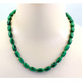 Malachit Edelsteinkette grüne Malachite mit Smaragd in 52 cm Länge-Edelsteinketten
