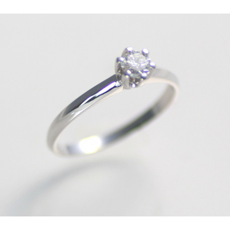 Brillant-Ring 750 Weißgold Solitär-Ring mit Diamant 0,25 ct TWsi Ringgröße 56-Gold-Ringe