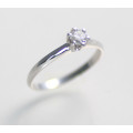 Brillant-Ring 750 Weißgold Solitär-Ring mit Diamant 0,25 ct TWsi Ringgröße 56-Gold-Ringe