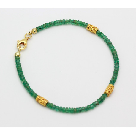 Smaragd Edelstein-Armband facettiert 20 cm lang-Edelstein-Armbänder