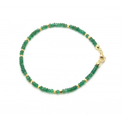 Smaragd Edelstein-Armband facettiert 21 cm lang