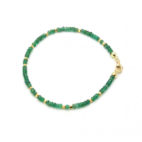 Smaragd Edelstein-Armband facettiert 21 cm lang-Edelstein-Armbänder