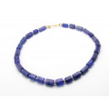 Tansanit Edelsteinkette violett-blaue Tansanit Kristalle 49 cm lang-Edelsteinketten