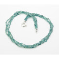 Indigolith-Collier 3-reihige blaugrüne Turmalin Halskette-Edelsteinketten