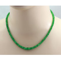 Tsavorit Edelsteinkette - Grüne Granat Halskette facettiert 95 ct-Edelsteinketten