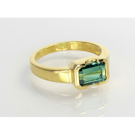 Turmalin-Ring grüner Turmalin in 14 kt Gold Ringgröße 56-Gold-Ringe