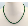 Tsavorit Edelsteinkette - grüner Tsavorit-Granat facettiert 46,5 cm