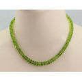 Peridot Edelsteinkette Olivin Rondelle 45 cm lang