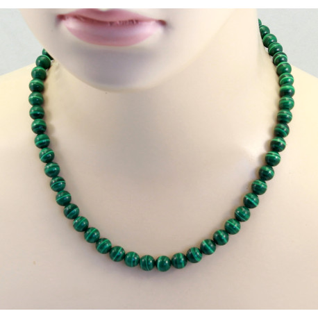 Malachit Kugelkette 8 mm runde Malachite 48 cm lang