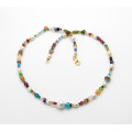 Edelsteinkette im Chakra-Design mit Perlen 46 cm lang
