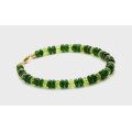 Chromdiopsid und Peridot - grünes Edelstein Armband facettiert 20 cm lang