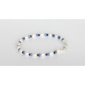 Perlenarmband mit Saphir und Lapislazuli 20 cm lang