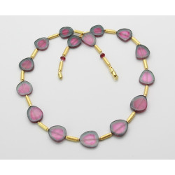 Turmalin-Collier 15 Wassermelon-Turmalin Querschnitte Unikatschmuck