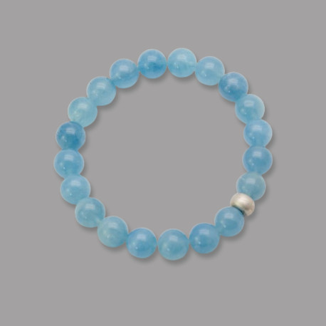 Aquamarin Armband blaue Aquamarin Kugeln ca. 20 cm lang