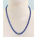 Saphirkette blaue Saphir Rondelle in 53 cm Länge