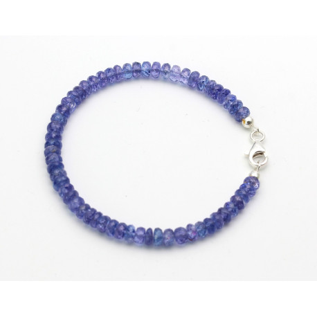 Tansanit Edelstein-Armband fein facettiert violett-blau 20 cm lang