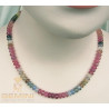 Saphir Kette Saphir multicolour Rondelle 280 Karat Halskette für Damen-Edelsteinketten