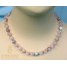 Rosenquarz Kette mit Botswanaachat und Perlen-Edelsteinketten